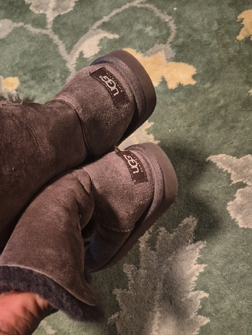 UGG Chestnut Suede Shearling Short Boots - Picture 4 of 6
